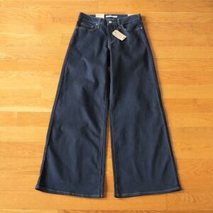 Levi's 318 Shaping Wide Leg Jeans Womens Dark Indigo Blue High Rise 28x32 New